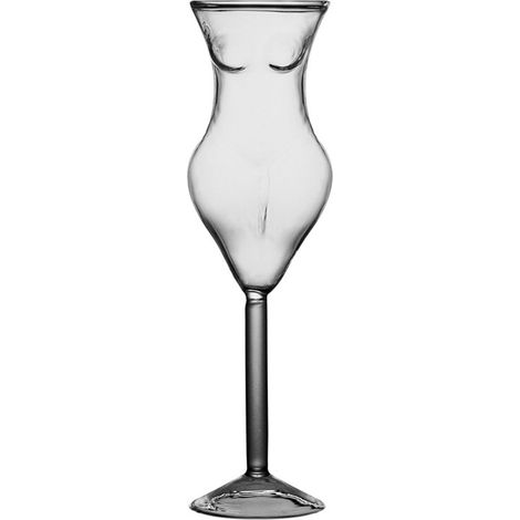 Verre à cocktail en verre sans plomb, design créatif avec silhouette féminine élégante, pied raffiné, idéal pour martini et champagne, transparent (1/4)