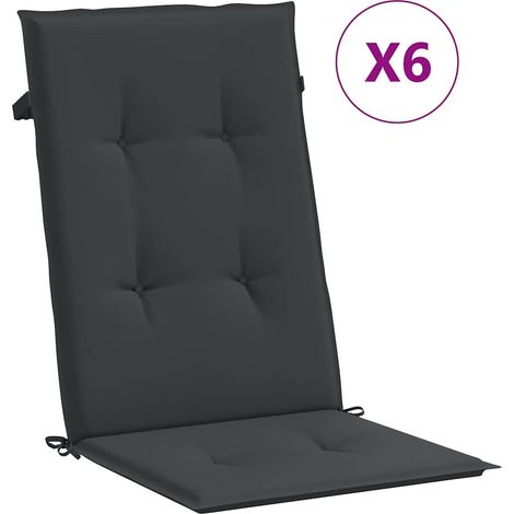Maison Exclusive - Gartenstuhlauflagen für Hochlehner 6 Stk. Schw (1/5)