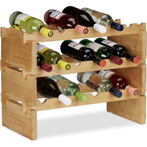 Stapelbares weinregal aus bambus 88312