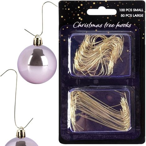 Hakenanhänger für Christbaumkugeln, Gold, 4/6 cm, 150 Stück. (1/5)