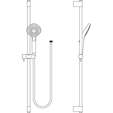 Brause-Set Ideal Standard Idealrain Evo Diamond 900 mm, 3 Strahlarten, Ø 110 mm, chrom - B2238AA (1/5)