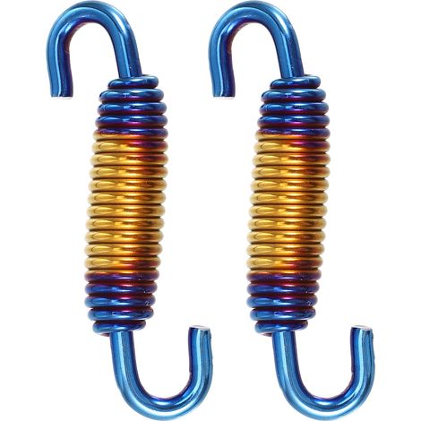 2pcs Universel Moto Échappement Tuyau Ressort 58mm Inoxydable Acier pour Moto Multicolore (1/5)