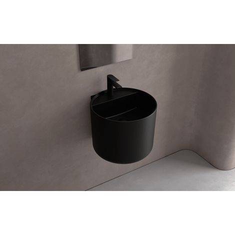Lavabo MONOLITH ROUND NOIR MAT Ø 450 x 380 mm (1/3)