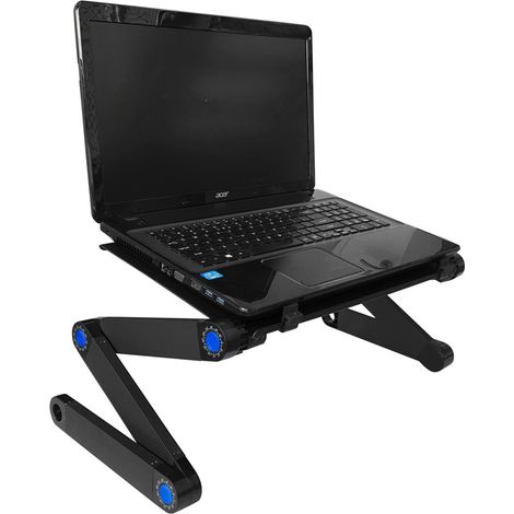 Table de lit / canapé réglable pour ordinateur portable - Support pour ordinateur portable - Ajustable - Noir