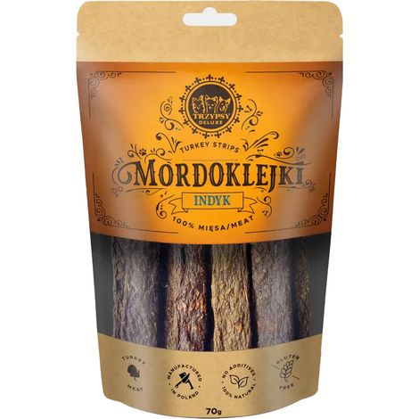 Golosinas para perros Trzypsy Deluxe, barra plana de carne de pavo, 70 g.