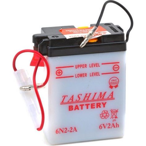 Batterie Plomb Tashima 6v, 2a. L: 70mm, L: 47mm, H: 96mm + à Droite Pour Motos. (livrée Sans Acide). - Batterie à Mettre En Acid