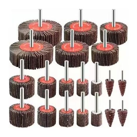 YMYNY Roue Abrasive 20 pièces Grain 80 Disque a lamelle pour Brosse Poncage Perceuse Accessoires Polissage Bois Metal (1/4)
