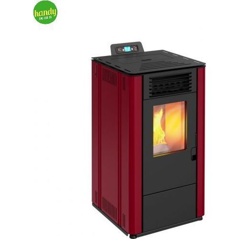 Stufa a Pellet canalizzata Magma Stromboli 9,7Kw A+ Bordeaux