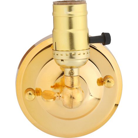 Lampadaire mural vintage E27 doré avec interrupteur, applique déco maison 220V, porte-ampoule rétro doré, luminaire mural élégant pour salon et chambre. (1/3)