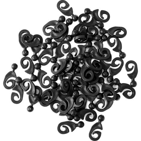 50pcs Crochets pour Rideaux, Crochets Rail Rideau Coulissants Plastique Tonnelle d'Extérieur Accessoires Pratiques pour Maison l'Hôtel Rideaux Fenêtre (Noir) (1/5)