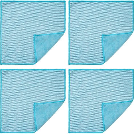 FENOPLASTICA4 torchons microfibre lavables et ultra-absorbants, 30,5 x 30,5 cm, couleur turquoise, lot de 4 (1/5)