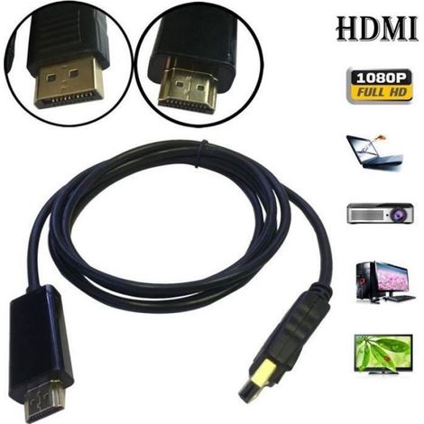 1.8M Displayport Display Port DP vers HDMI mâle à mâle Full HD haute vitesse @wh1296 (1/4)
