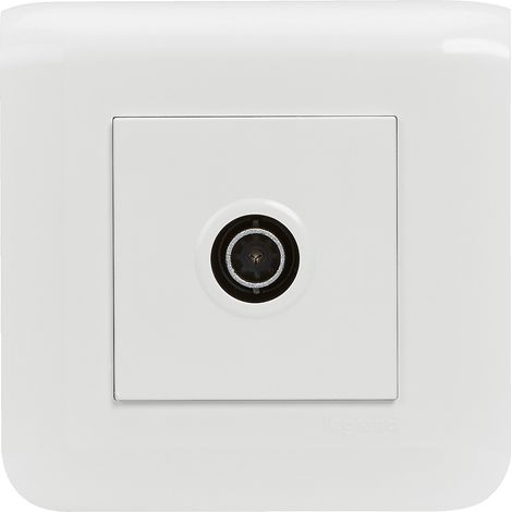 Prise TV avec plaque LEGRAND Mosaic mâle blanc (1/9)