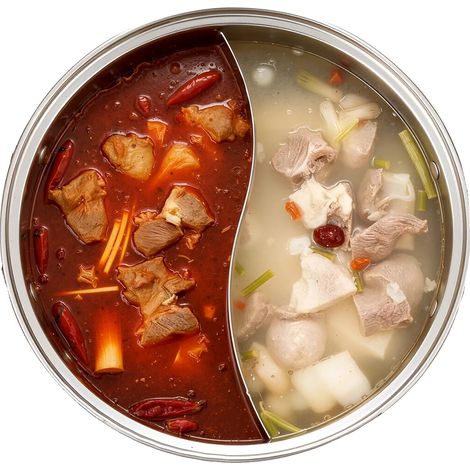 Fondue Chinoise, Acier Inoxydable 304, Diamètre de 29cm, Diamètre Intérieur de 30cm, Couvercle en Verre, 2 Compartiments (1/5)