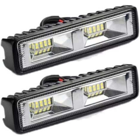 BARKBUSTERS 2 x phare de travail LED 12V 24V Feu de Travail 16 LED 48W, Lumières de travail hors route profondeur étanche IP67 pour tracteur de moto voiture camions ATV SUV (48W) (1/5)