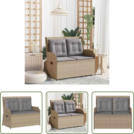Poly-Rattan - Gartenbank Beige Poly-Rattan (1/5)