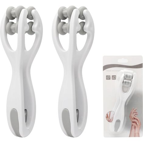 2 pezzi massaggiatore per dita a doppio rullo massaggiatore per mani e dita con manico rullo per automassaggio per agopressione del corpo per rilassamento muscolare, artrite, sollievo dallo stress pol