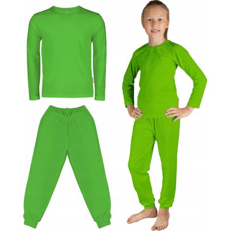 Ensemble de survêtement en coton vert pour enfants (garçons et filles) (1/2)