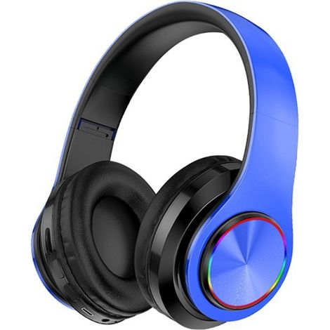 Casque Bluetooth LED sans fil pliable, casque HiFi avec lumières colorées et micro intégré, gaming, sport et appels (1/3)