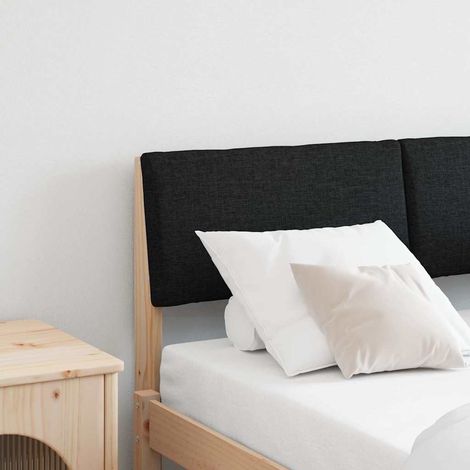 Gepolstertes Kopfteil Schwarz 120 cm Massives Kiefernholz