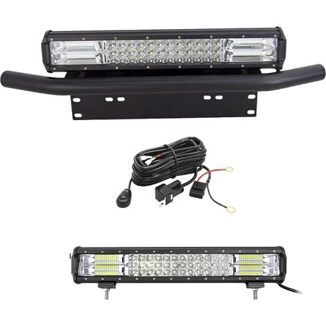 Barre lumineuse LED, boîtier en aluminium durable, design étanche, 18in 252W Avec fil (1/2)