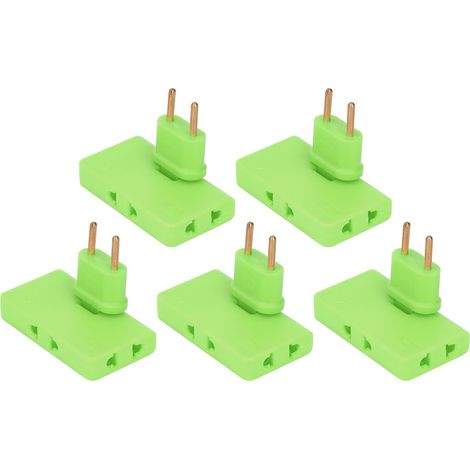 5 Pièces Adaptateur de Voyage UE sans Fil, Prise Multiple 1 vers 3, 180 Degrés, 110‑250V Vert (1/5)
