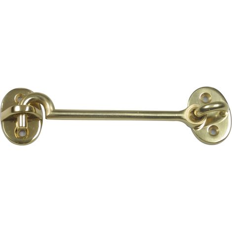 Loquet de Volet en Laiton Poli 6-100 Verrou Sécurité pour Intérieur et Extérieur Installation Facile avec Vis Incluses Or 5 x 100 mm Laiton
