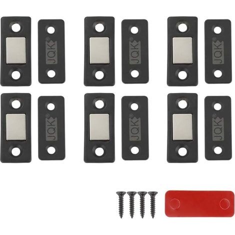 Set mit 6 ultradünnen schwarzen Türverschlüssen für Schiebetüren, Küche und Schränke (HCC200-PB-P6) (1/5)
