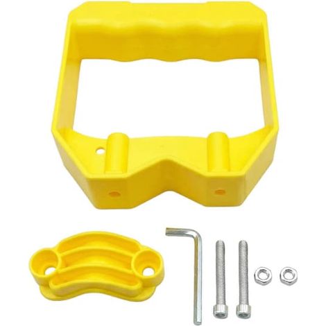 Poignée ergonomique pour outils de jardin, soulageant le dos et facilitant l'utilisation. Accessoire de poignée ergonomique pour pelles, râteaux, binettes et outils de jardin à long manche - jaune (1/5)