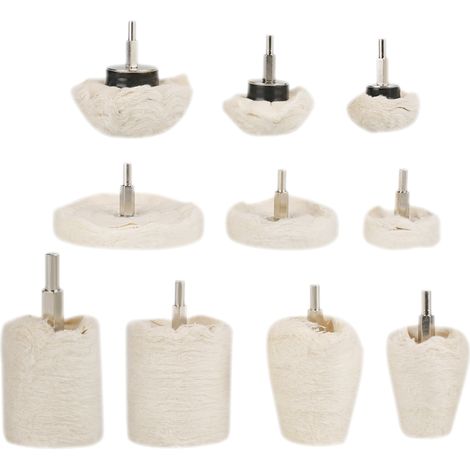 Ortviai Lot de 10 tampons de polissage en coton pour perceuse – disques à polir 40–100 mm, blancs, réutilisables (1/5)