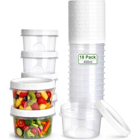 18Pcs Boîtes Alimentaires Hermétiques, 400ML Boîte Plastique Congelation Alimentaire Boîte De Conservation Alimentaire Empilable Boîtes Congelation Alimentaire avec Couvercle (1/5)