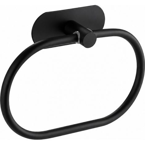 Porte-serviettes ovale en acier inoxydable, sans clous, sans perçage, pour salle de bain (1/5)
