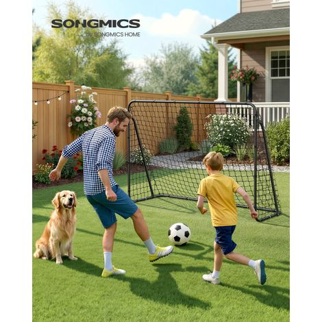 But de Football pour Enfant à Montage Rapide pour Jardin, Parc, Plage, Tubes en Fer et Filet en polyéthylène par SONGMICS