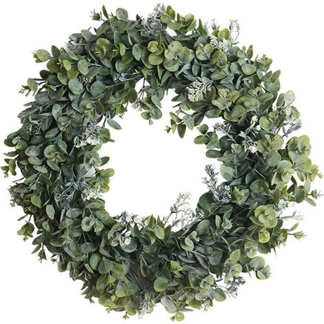 Guirlande Eucalyptus Artificielle - Couronne Suspendue en PVC Diamètre 45 cm - Décoration Porte Intérieure Extérieure - 1 Pièce (1/5)