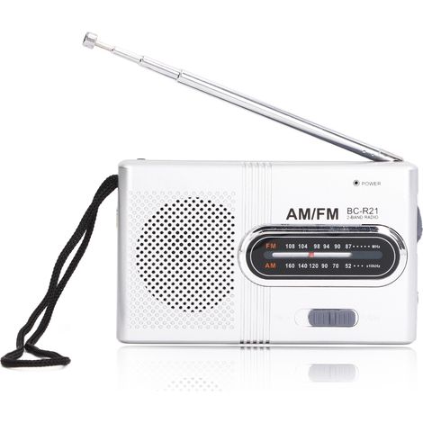 Tragbares digitales AM/FM-Radio mit Speicherfunktion und einfacher Sendersuche - BCR21 (AA-Batterien im Lieferumfang enthalten)