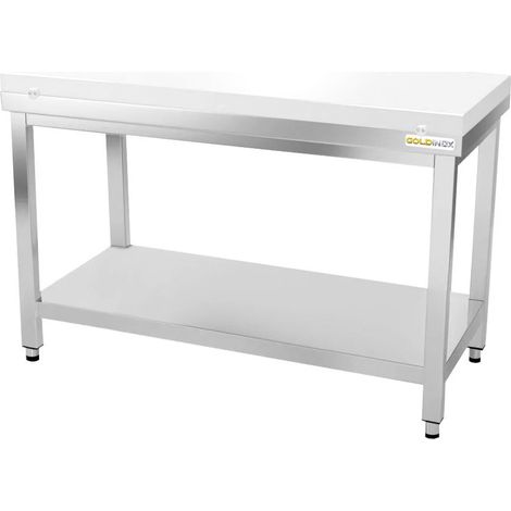 Table de boucher avec plaque de découpe blanche - 1500 x 700 mm / GOLDINOX