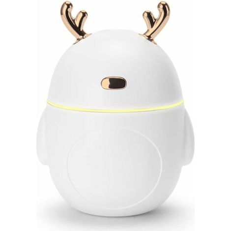 Mini humidificateur, atomisation silencieuse, humidification de l'air de bureau, aromathérapie, avec port de chargement USB, Blanc (1/5)