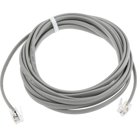 Rs Pro – Rallonge téléphonique RJ9 – Câble 3m en PVC gris – Connecteurs RJ9 pour téléphones fixes – Câble de brassage non évalué