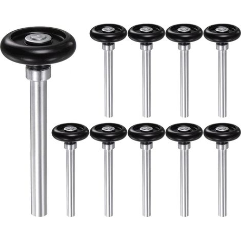 10pcs 1.8" Nylon Garage Door Casters For 2" Garage Rails, Standard 4.25" Rod Casters, Black. (1/5)