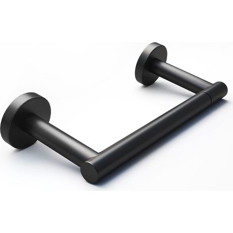 Porte-papier toilette noir mat, porte-rouleau de papier toilette rotatif à double colonne en acier inoxydable, pour montage mural dans la salle de bain.