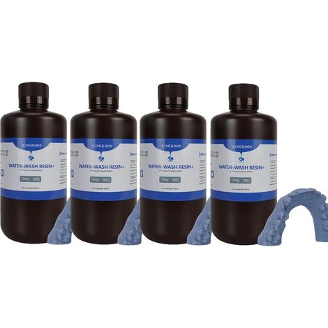 Résine d'impression 3D, fonction de lavage à l'eau, impressions de haute qualité, 4KG gris (1/2)