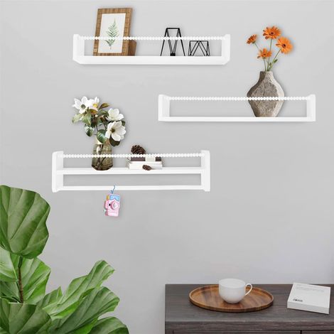3 Stück Wandregal Holz, Schweberegal 58  12  10cm Wandregale Moderne Wandmontage Dekorative Bücherregal, für Wohnzimmer, Arbeitszimmer, Bibliothek usw (1/5)