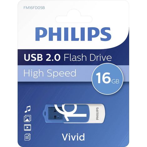 Philips VIVID Clé USB 16 GB bleu FM16FD05B/00 USB 2.0 (1/4)