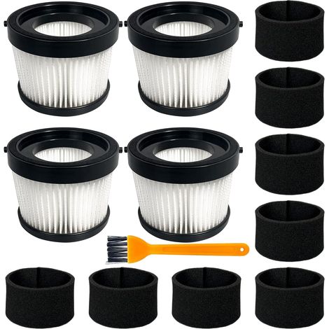 Lot de 4 filtres HEPA DCV5011H compatibles avec aspirateur à main sans fil DCV501HB, avec 8 filtres à manchon en mousse et 1 brosse (1/5)