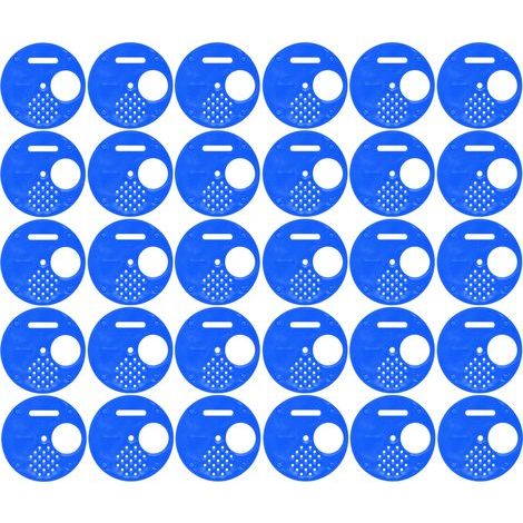 30 disques d'entrée de ruche en plastique bleu, sortie ronde pour abeilles, accessoire apicole (1/5)