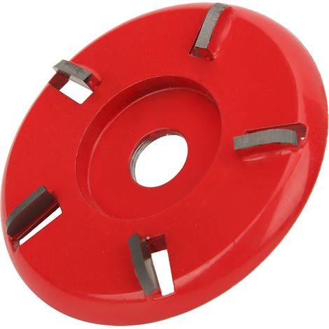 Disque de coupe du bois 5 dents en forme d'arc pour meuleuse, outil de sculpture et polissage (rouge) (1/5)