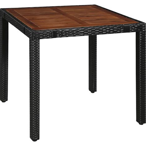 vidaXL Set da Pranzo da Giardino 5 pz in Polyrattan e Acacia Nero (1/3)