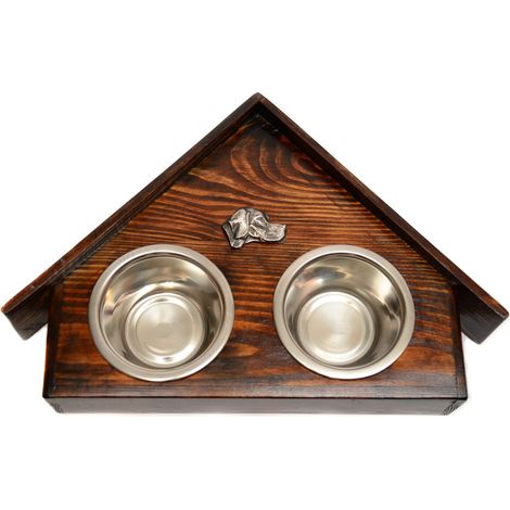 Pointer - supporto in legno con ciotole per cani, ciotole decorative per cani, un regalo per l'adozione di un cane di Art-Dog (1/5)