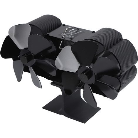 Ventilateur actionné par la Chaleur de Fourneau, Ventilateur actionné par la Chaleur Noir en Aluminium de Cheminée de Bonne conductivité Thermique Résistant à l'usure pour la Salle à Manger (1/5)