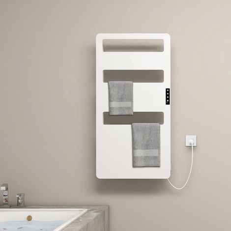 byecold Badheizkörper 90x46CM, Bad Heizkörper mit Touchschalter Timer, Handtuchhalter Heizung Elektrisch Badezimmer Handtuchwärmer Handtuchheizkörper Handtuchtrockner Handtuchheizung Wandmontage (1/5)